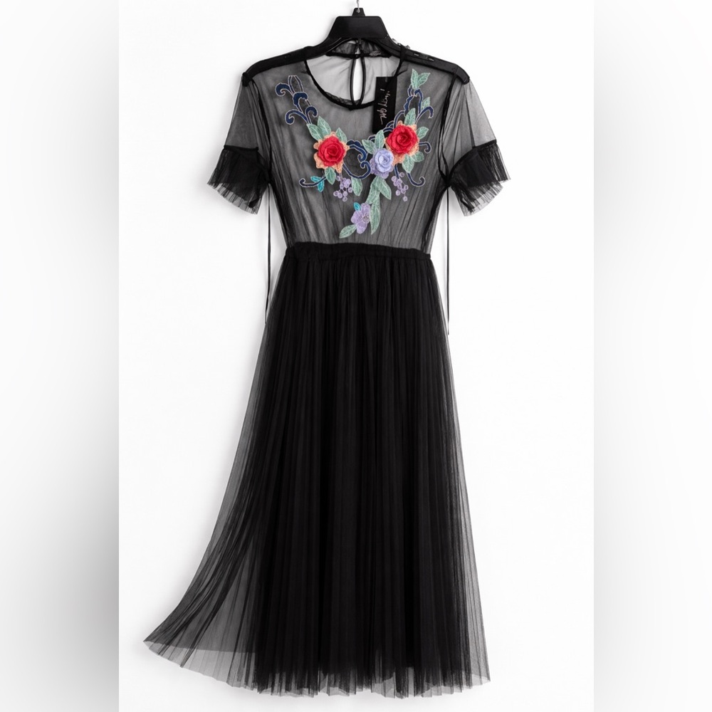Black Floral Embroidered women’s  Dress